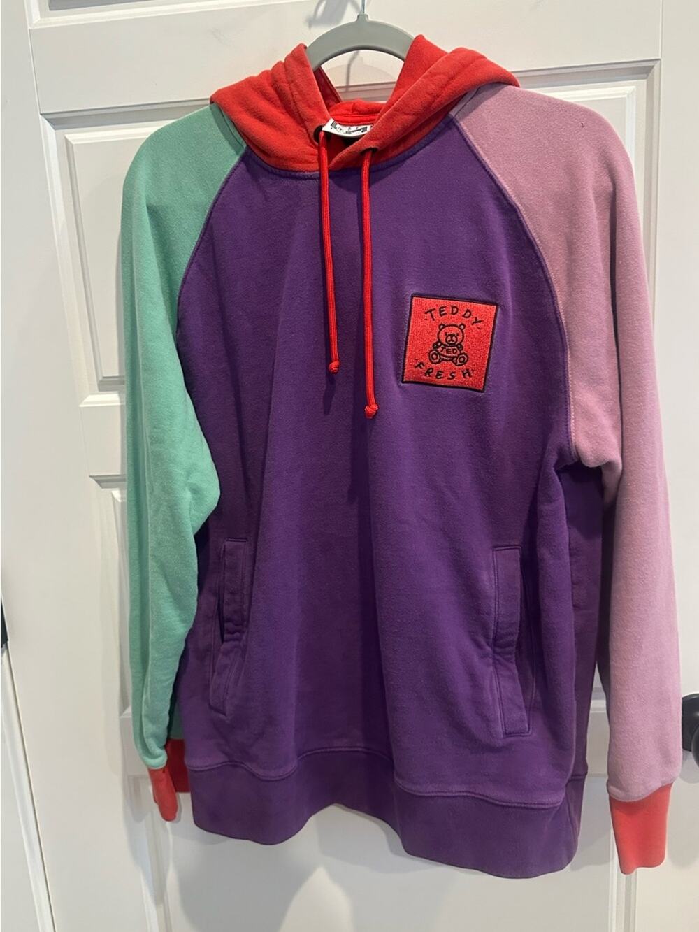 Teddy Fresh Small Colorblock Hoodie Multicolor Sweatshirt Y2K Skater Streetwear